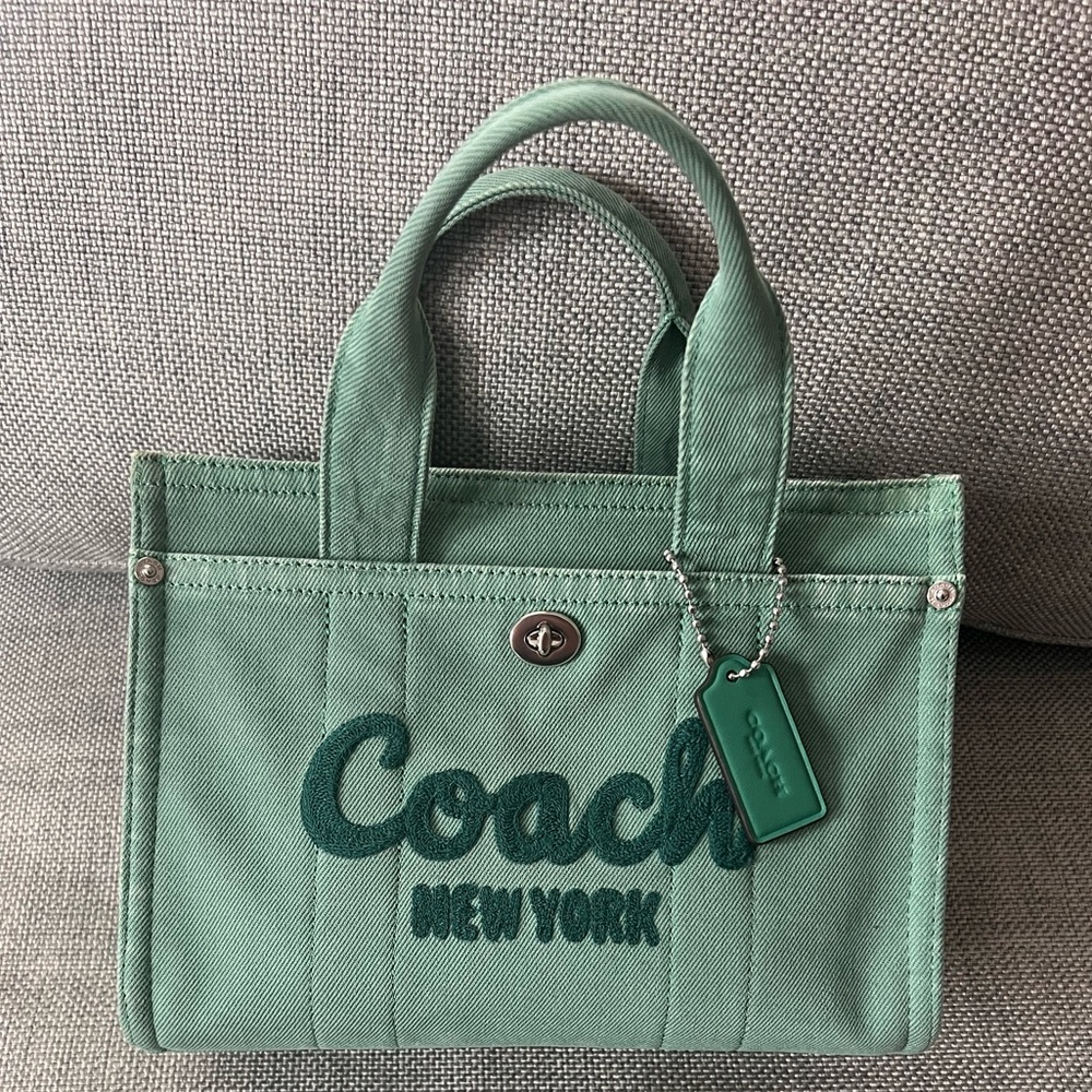 Coach Denim Cargo Tote 26 in Ivy